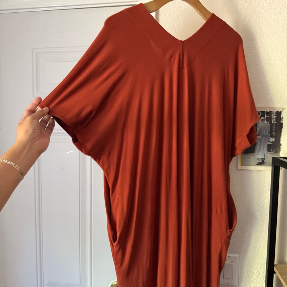 Peruvian Connection Rust Orange Draped V Neck Dol… - image 7